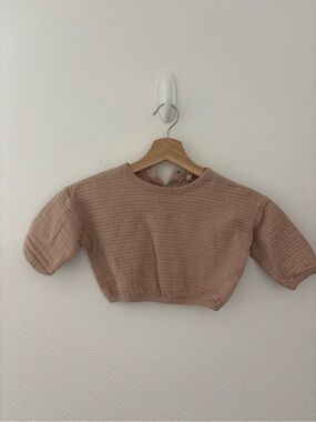 Quincy Mae blush pink sweater